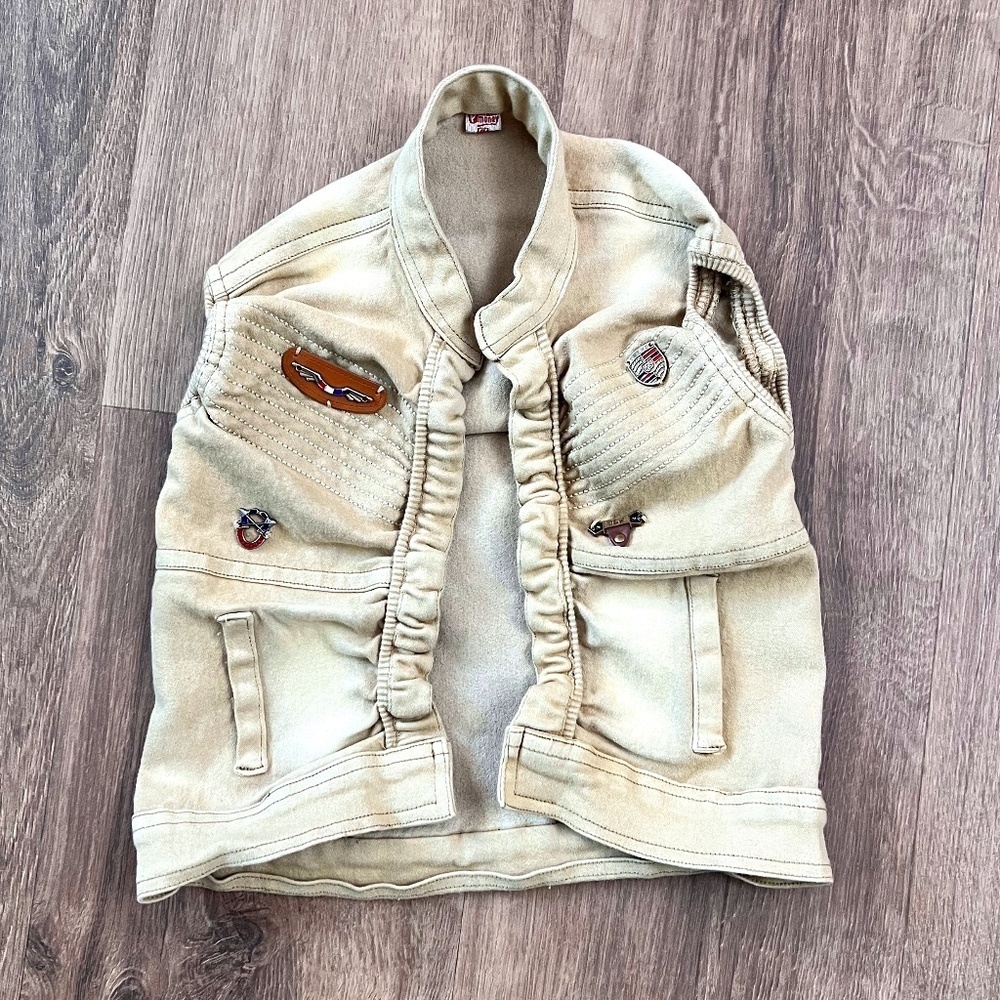Pocket Money Maverick Pilot Vest with Metal badges Sz 4